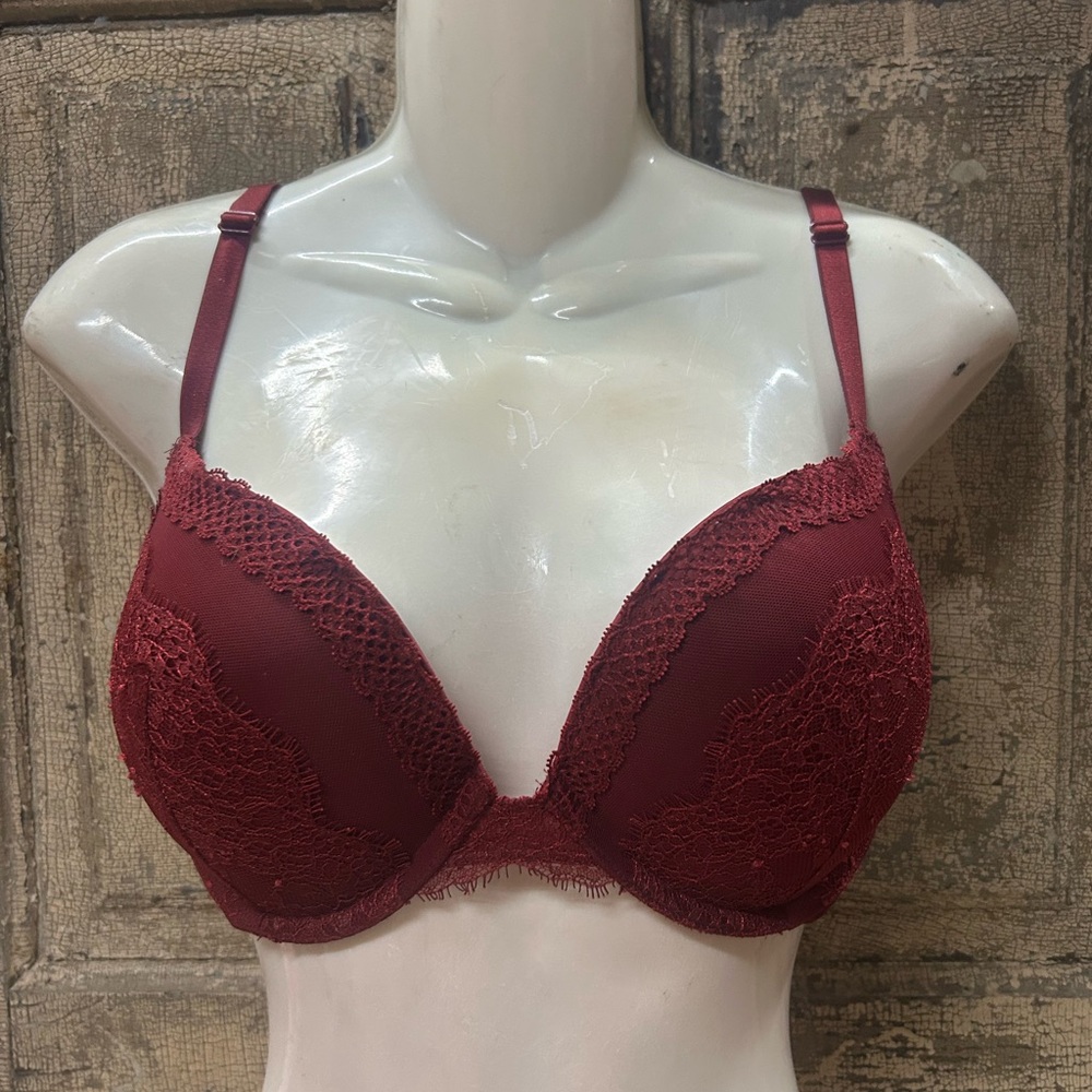 Victoria's Secret Deep Red Lace Bra